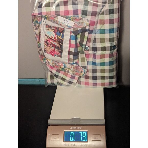 Mens Shirt Long Sleeve Flip Cuff Squares Robert Graham Button Down Shirt Size L - Picture 15 of 15